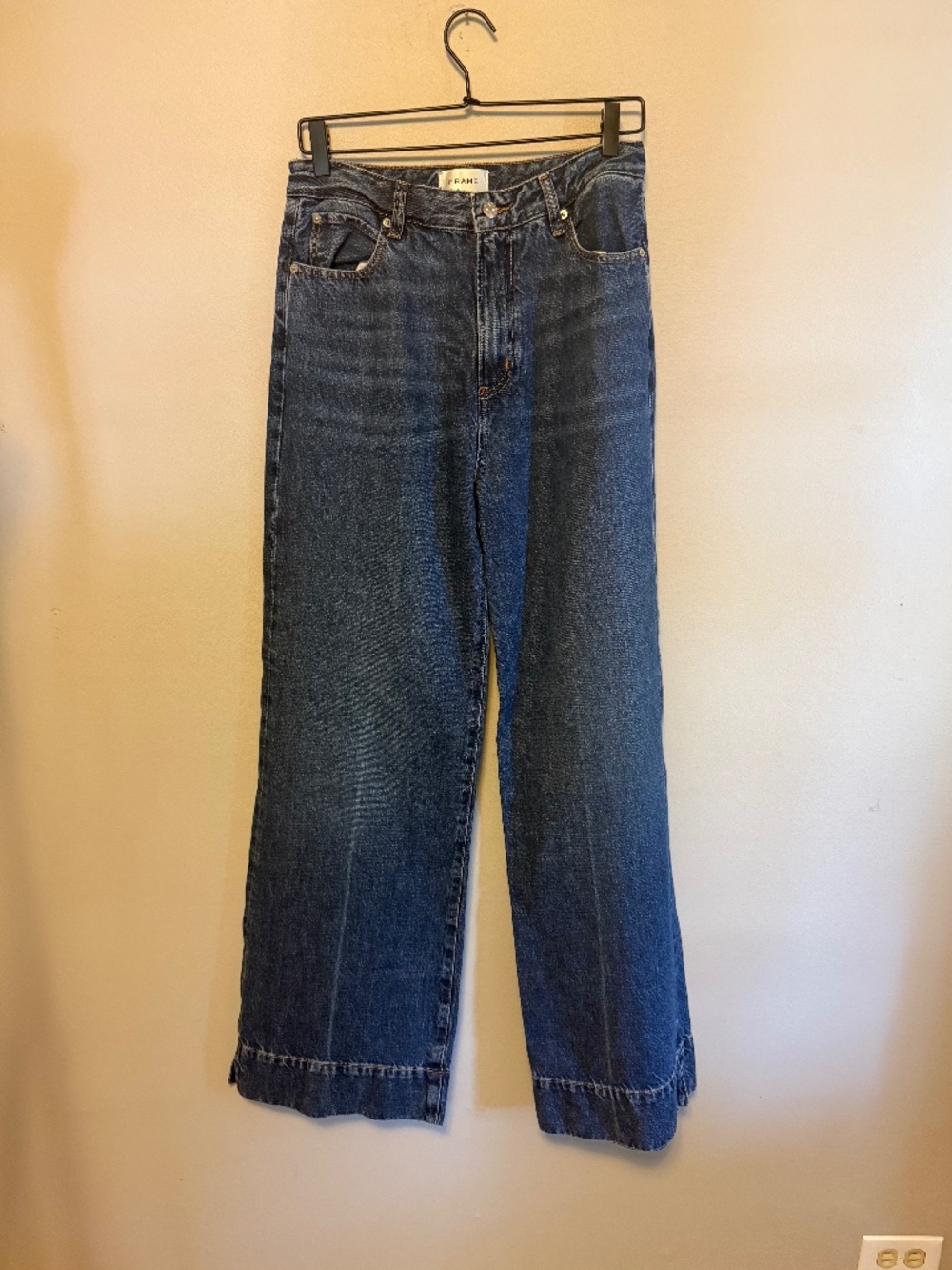 FRAME The Slice High Rise Flare Wide Leg Jeans Headliner 29